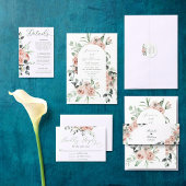 Invitation Brunch nuptial Eucalyptus Dusty Rose Floral