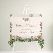 Sticker Carré Dusty Rose Floral Wedding