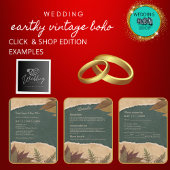 Aardse Boho chique groen veilig de datum