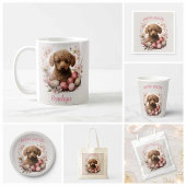 Serviette En Papier Oeufs de caniche de Pâques et fleurs -