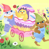 Paashaas konijnen en paaseieren kuiken legpuzzel