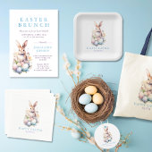 Serviette En Papier Elégant Oeufs aquarelle Floral Pâques BRUNCH
