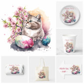Étiquette OEufs et fleurs de chats de Pâques -
