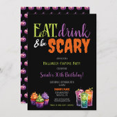 Sticker Rond Mangez, Buvez et Soyez Effrayant Halloween Party N