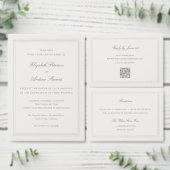 Invitation Ecru Formal Romance Modern Classic Triple Wedding (Personnalisez la collection de ce créateur indépendant.)