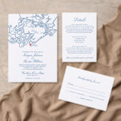 Bandeau De Faire-part Mariage élégant Navy Blue Script Names (Personnalisez la collection de ce créateur indépendant. )