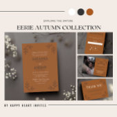 Invitation Eerie Automne Halloween Terracotta Mariage noir