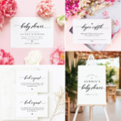 Invitation Classic Élégant Script Couples Baby shower BBQ