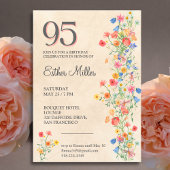 Invitation Elegant 95th Birthday - Wildflower Design 95 Years