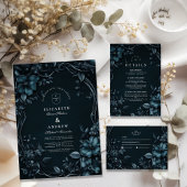 Save The Date Élégant Art Nouveau Floral Halloween Mariage