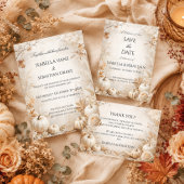 Invitation Mariage Élégant Citrouille d'Automne