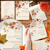 Serviette En Papier Elegant Autumn Watercolor Floral Wedding