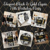 Invitation Moderne Anniversaire 70 Ans Noir & Or A