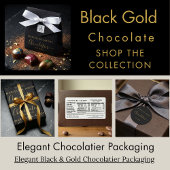 Elegant Black Gold Script Chocolate Lint