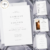 Carte D'accompagnement Elegant Black White Minimalist Wedding