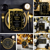 Elegant Black Gold Butterflies 18e verjaardag Bedankjes Labels