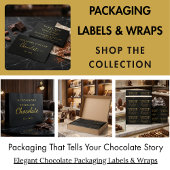 Étiquettes Cadeau Code QR Chocolatier élégant noir or script