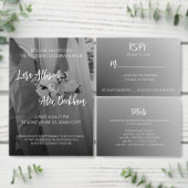 Carte de réponse élégante noir et blanc (Personnalisez la collection de ce créateur indépendant.)