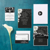 Éventail de programme de mariage à cadre noir et o (Personnalisez la collection de ce créateur indépendant. )