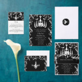 Invitations de Mariage damassé noir (Personnalisez la collection de ce créateur indépendant. )