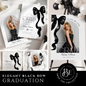 Black Bow Photo Graduation Party Invitation