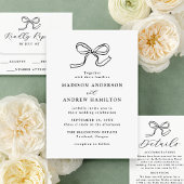 Invitation Tout En Un Elegant Black Bow Wedding