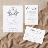 Invitation Blason Floral Élégant Monogramme de Mariage (Personnalisez la collection de ce créateur indépendant. )