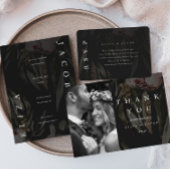 Elégant Noir Mariage RSVP avec QR Code