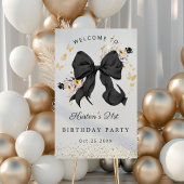 Elégant Black Bow Fleurs sauvages Invitation Or