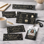 Minimal Black Gold Luxury Crown Pattern Bureau Naambordje