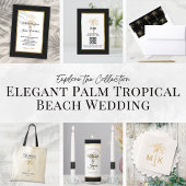 Livre D'or Elégant or Palm Tree moderne Mariage tropical