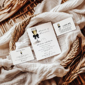 Invitation Elegant Black Pearl Champagne Bridal Shower