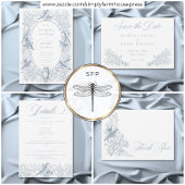 Save The Date Elégant Blue Chinoiserie Nature & Birds Mariage