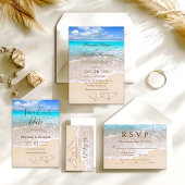Invitation Coeurs de sable Blue Ocean Beach