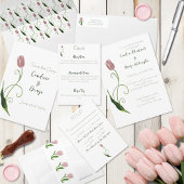 Roze Tulp Bloemstuk Bedankdoosjes