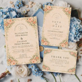 Save The Date Elegant Blush Rose Arch Wedding