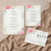 Carte De Placement Dusty Rose Floral Boho Mariage Place Card (Personnalisez la collection de ce créateur indépendant. )