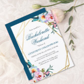 Invitation Élégant Boho Floral Bachelorette Week-end Itinérai