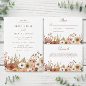 Invitations En Acrylique Elegant Boho Floral Wedding (Personnalisez la collection de ce créateur indépendant.)