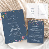 Élégant Programme de Mariage Plié Floral Botanique