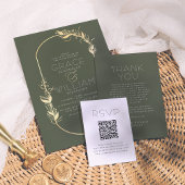 Invitation Bourgogne & Or Elegant Botanical Frame Mariage