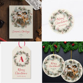 Assiettes En Carton Custom Rustic Elegant Watercolor Christmas Wreath