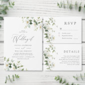 Invitation Mariage Élégant Fleurs Sauvages Blanches (Personnalisez la collection de ce créateur indépendant.)