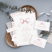 Invitation Élégant Baby shower de fille de la cou rose