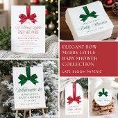 Assiettes En Carton Elegant Green Bow Christmas Baby Shower