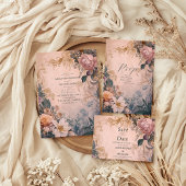 Save The Date Elégant Mariage floral rose clair