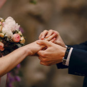 Poster Elegant Brown & Gold String Lights Wedding 