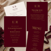 Carte de rappel de date de mariage avec monogramme