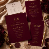 Carte de réponse de mariage élégante avec monogram