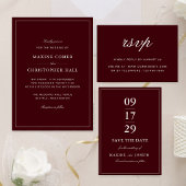 Programme Mariage élégant Formel Ivoire & Bourgogne